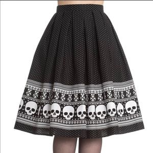 Hell Bunny Halloween Skull Skirt Pinup Vintage